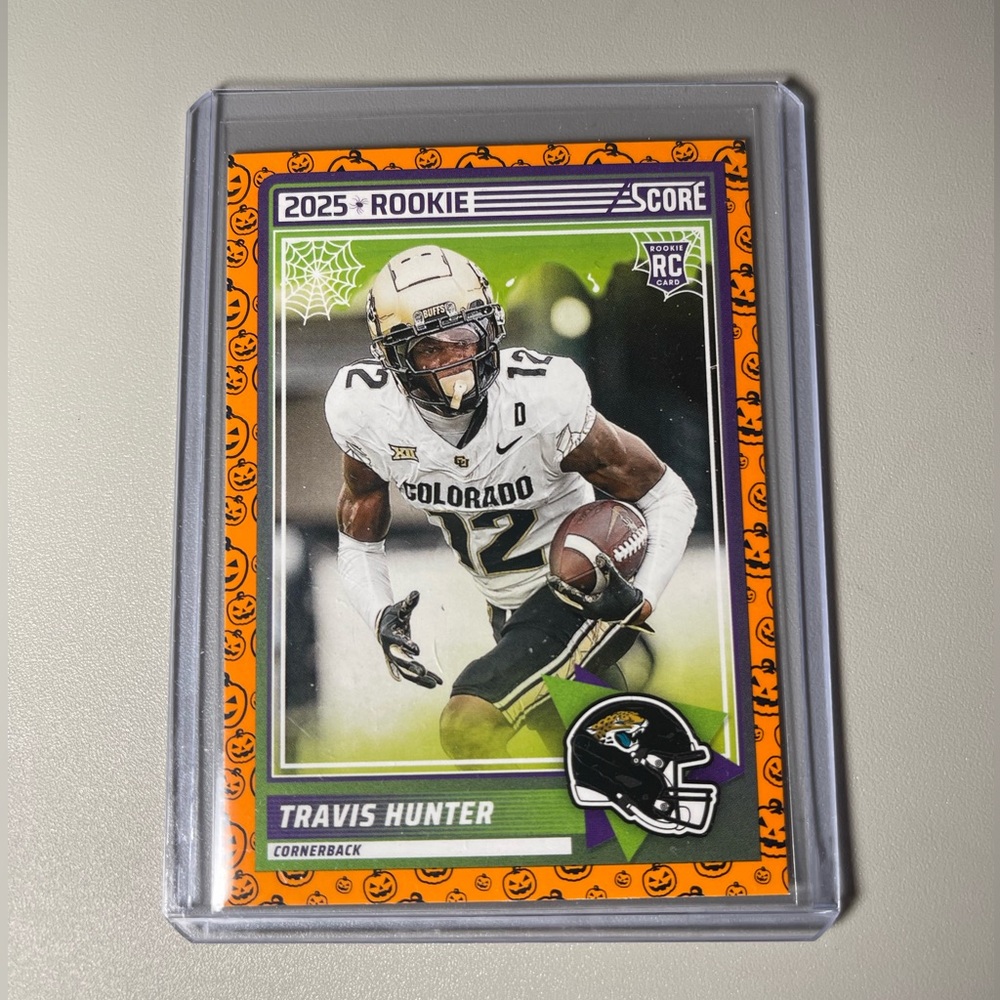 Panini Score Rookie Card - Jacksonville Jaguars Trick A Treat of Travis Hunter